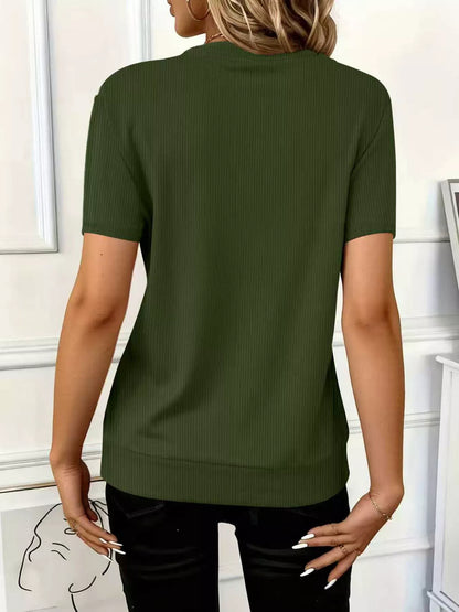 Half Zip Short Sleeve Top