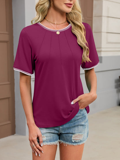 Contrast Trim Short Sleeve T-Shirt