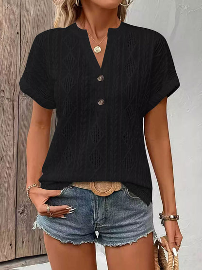 Diamond Pattern Short Sleeve Top