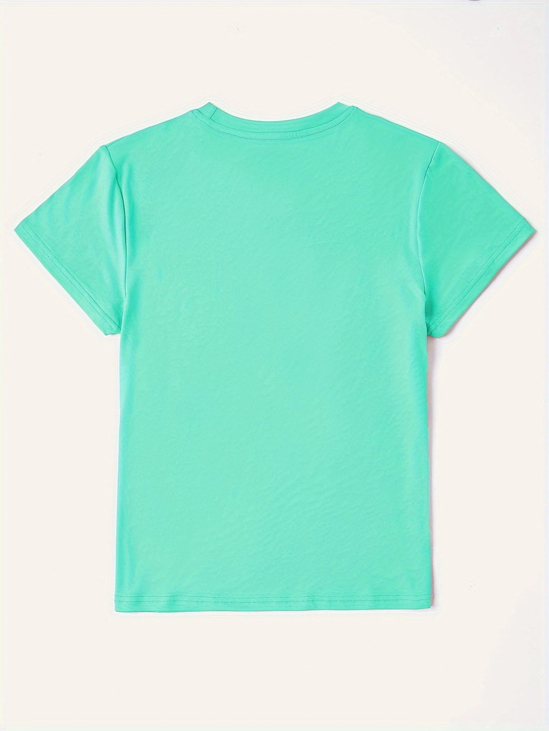 Back view of mint green round neck T-shirt