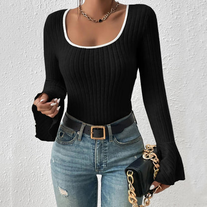 Scoop Neck Long Sleeve T-Shirt