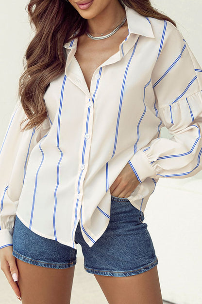 Stripe Drop Shoulder Long Sleeve Shirt