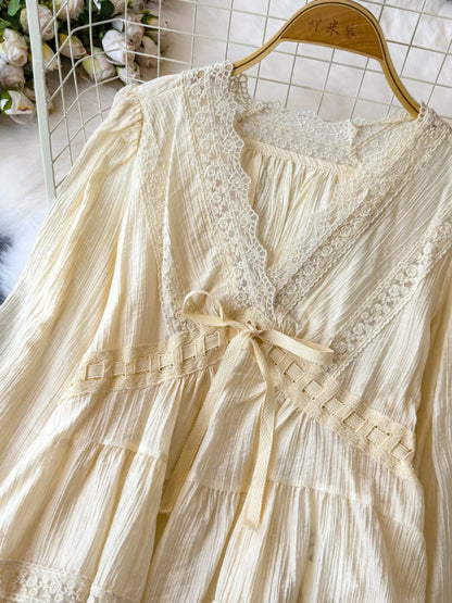Lace Detail V-Neck Blouse