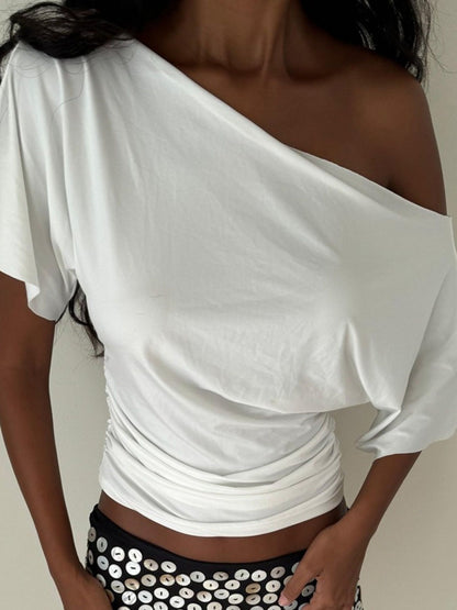 One Shoulder Short Sleeve T-Shirt