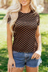 Checkerboard Round Neck Summer T Shirt