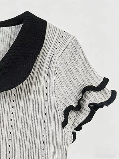 Peter Pan Collar Short Sleeve T-Shirt