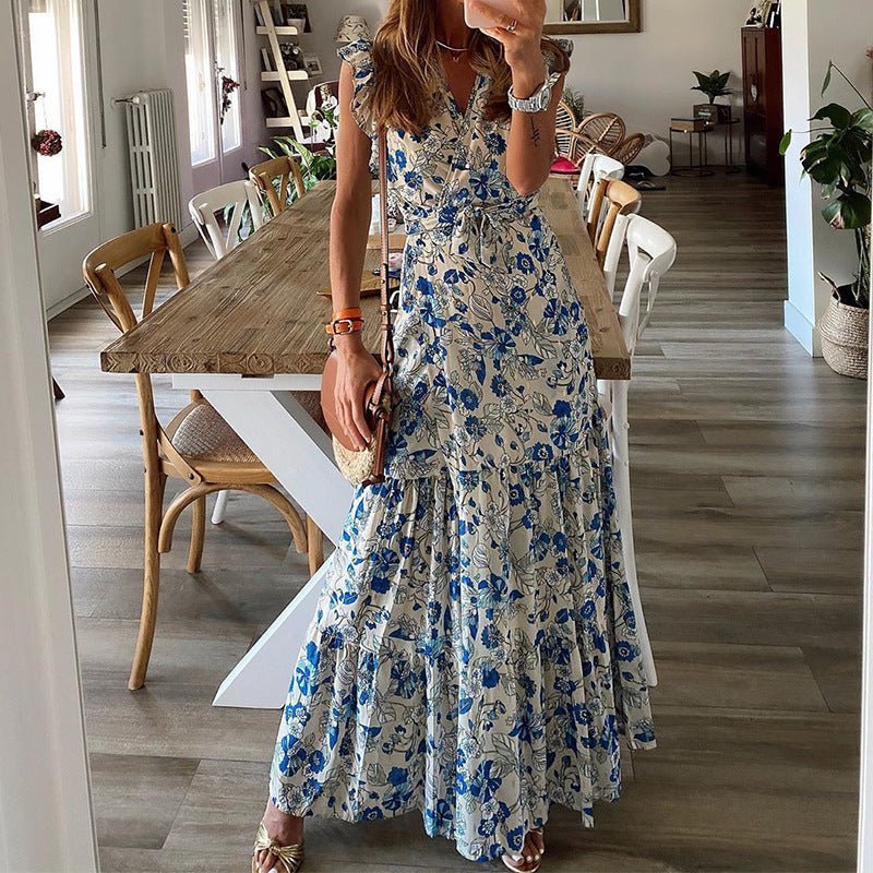 Robe imprimée sexy florale décontractée pour les vacances 