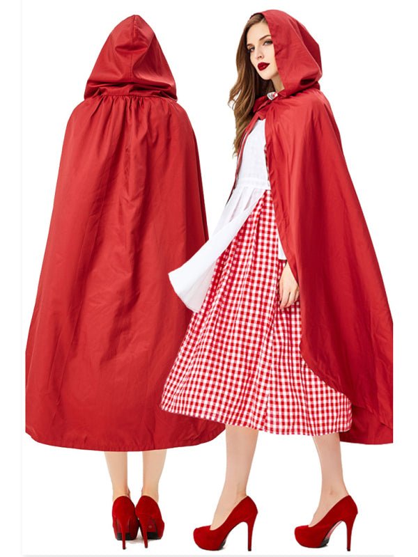 Costume de personnage de petit chaperon rouge Cosplay à carreaux rouges d&