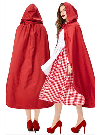 Halloween Red Plaid Cosplay Little Red Riding Hood Character Suit