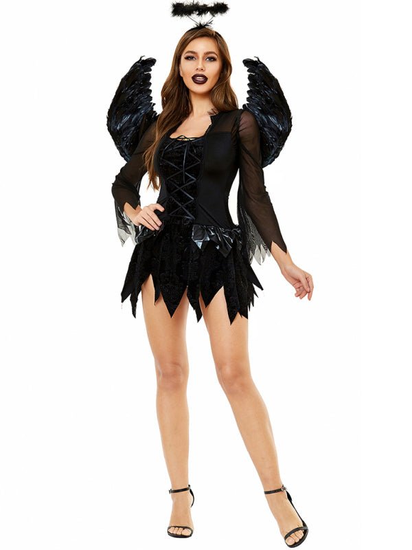 Halloween Winged Black Angel Costume Costume Adult