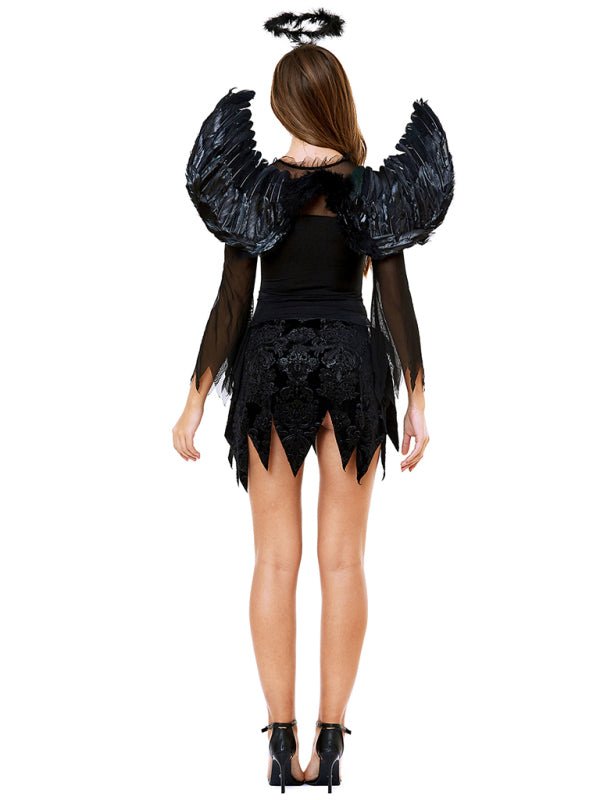 Halloween Winged Black Angel Costume Costume Adult