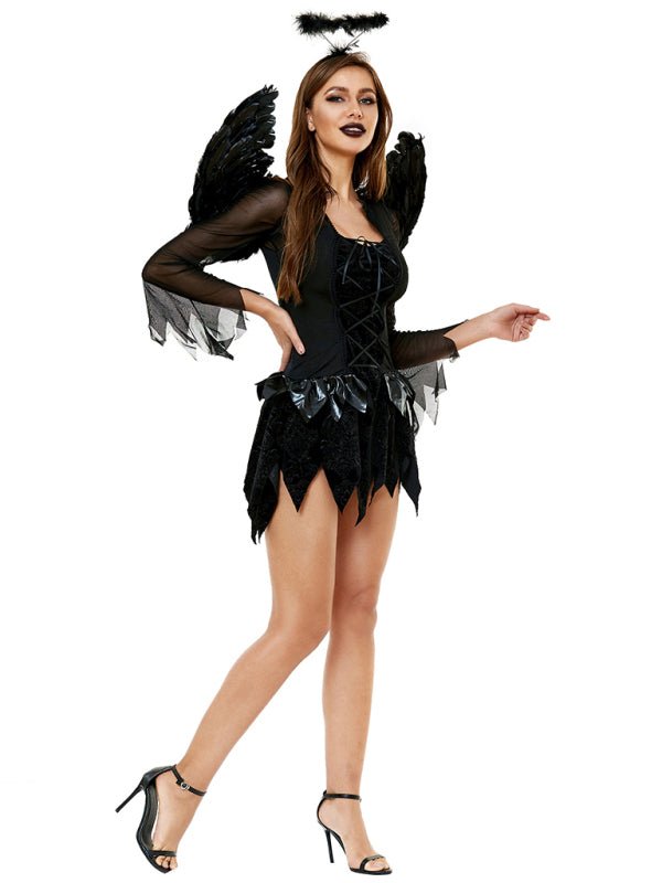 Halloween Winged Black Angel Costume Costume Adult