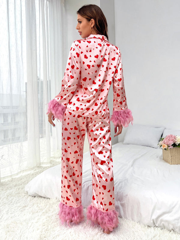 Lässiger Pyjama mit Valentinstags-Print und süßem Liebesmotiv 