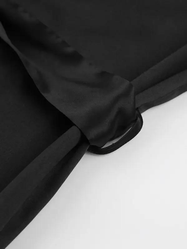 Black nightgown fabric with loop detail