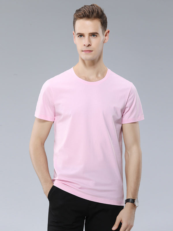 Simple, casual, solid color short-sleeved T-shirts for men and women