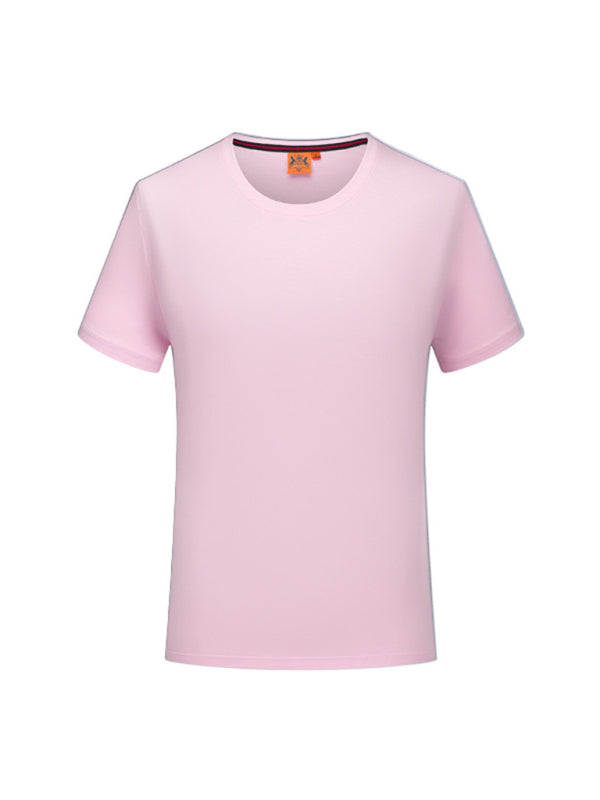 Simple, casual, solid color short-sleeved T-shirts for men and women