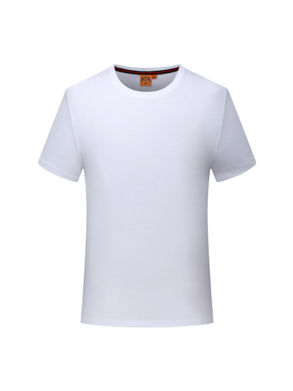 Simple, casual, solid color short-sleeved T-shirts for men and women