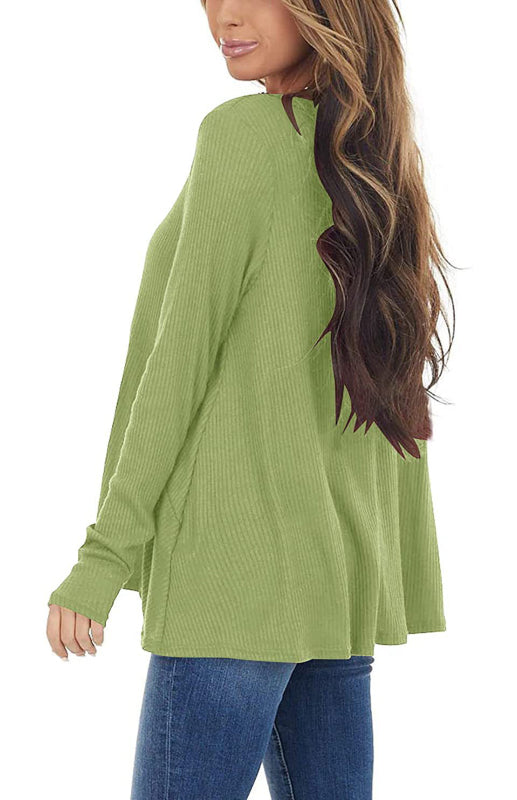 V-Neck Long-Sleeved Loose Bottoming Shirt