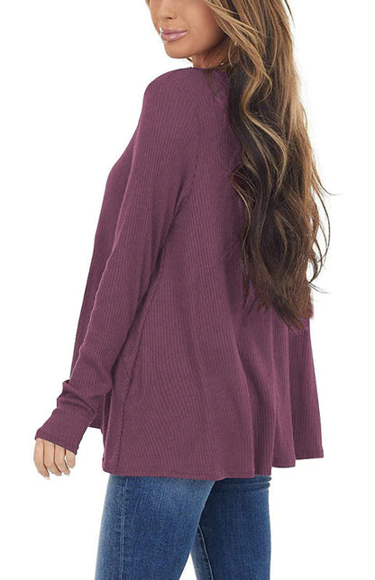 V-Neck Long-Sleeved Loose Bottoming Shirt