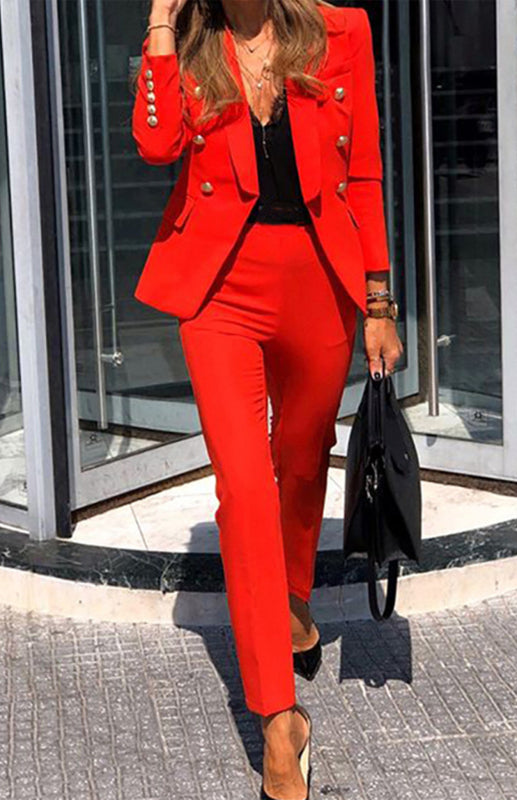 New Solid Color Fashion Two-Piece Suit