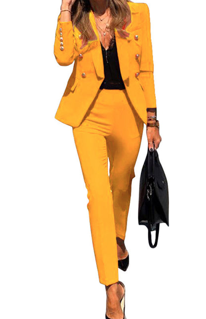 New Solid Color Fashion Two-Piece Suit