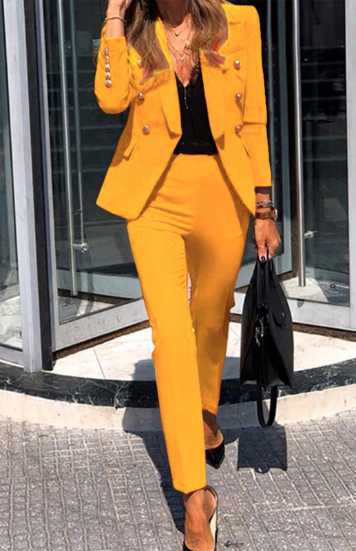 New Solid Color Fashion Two-Piece Suit