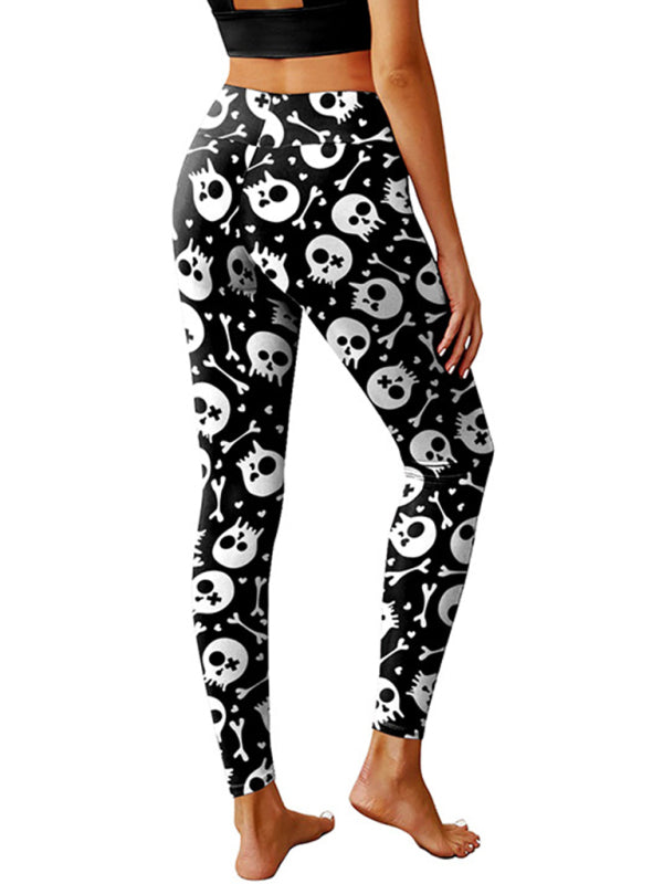 Skull Print Yoga Leggings for Women