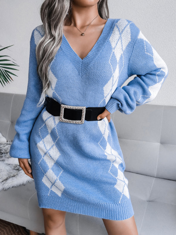 Robe tricotée en laine Lingge pour femmes 