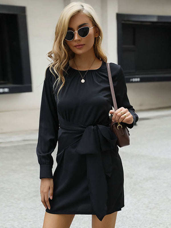 Modisches, langärmeliges, wildes Kleid für Damen 