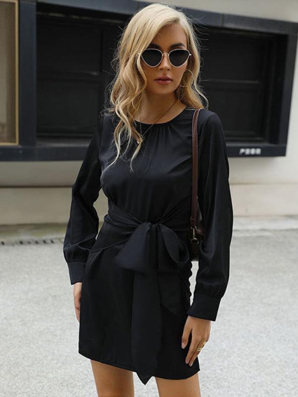 Modisches, langärmeliges, wildes Kleid für Damen 