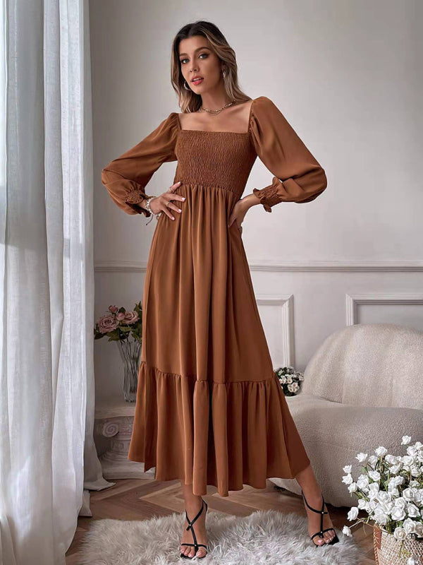 Modernes Pulloverkleid mit Langen Ärmeln und ausgehöhltem Außenhals 