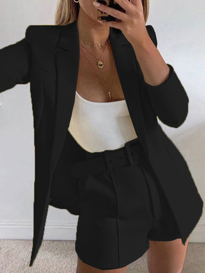 Fashion new sexy temperament stylish casual small suit cardigan suit