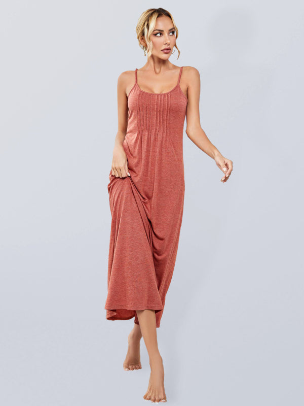 Chemise de nuit à bretelles pour femmes, pyjama, vêtements de maison 