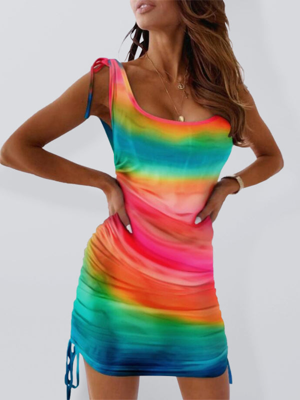 Elegantes, lässiges Urlaubskleid mit Leopardenmuster im Vintage-Stil