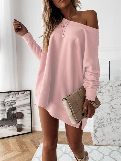 Best selling casual solid color long-sleeved all-match loose sweater