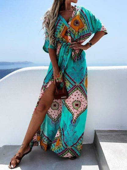 Print long skirt chiffon temperament commuting mid-waist long skirt