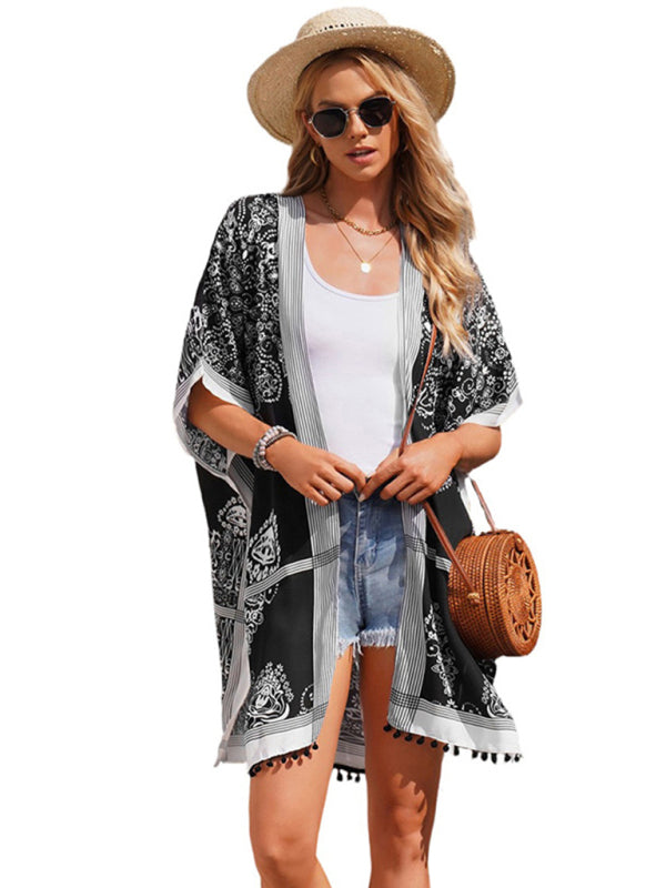 Sexy Boho-Print-Urlaubs-Strandüberzug für Damen 