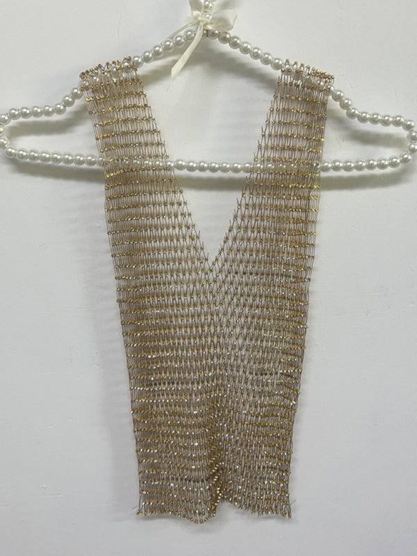 Sexy Nightclub Fishnet Hollow Rhinestone Vest Mesh Flashing Diamond Sling Jacket