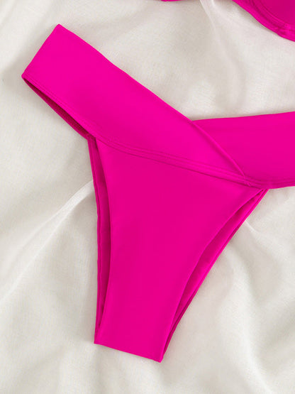 Einfarbiges, gepolstertes Jewel Cove-Bikinioberteil mit Herzausschnitt und passendem Unterteil für Damen 