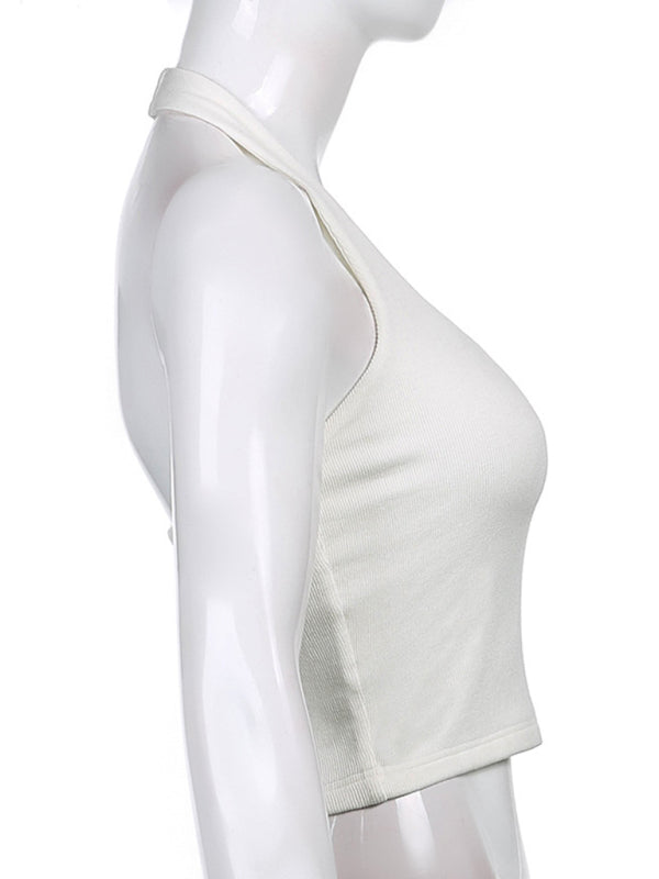 Einfarbiges, sexy Neckholder-Tanktop für Damen 