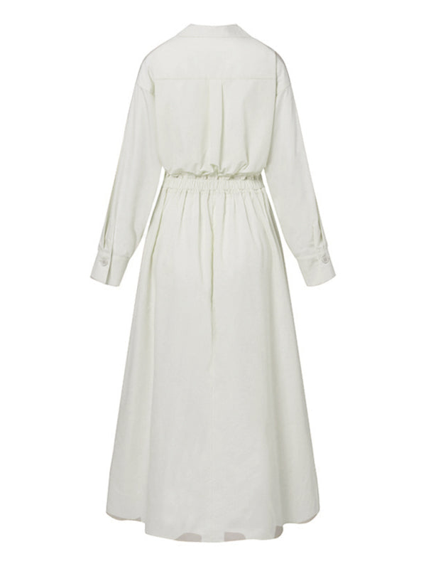 Einfarbiges, elegantes Hemdkleid für Damen