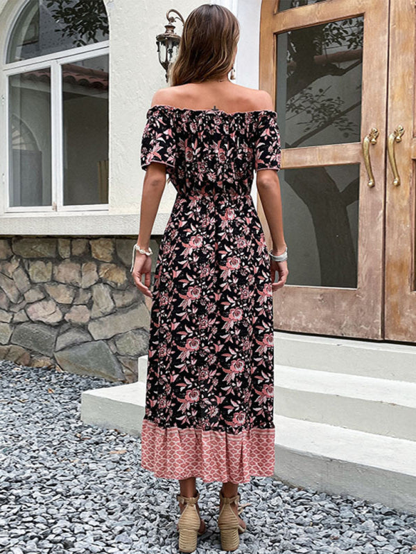 Temperamentvolles Ein-Ausschnitt-Druckkleid für Damen im neuen Stil 