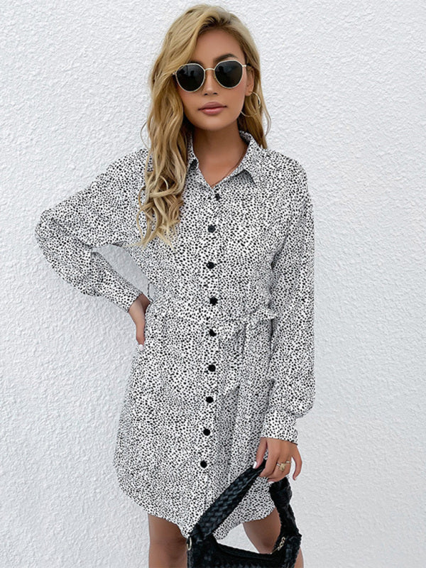 Fashion Ladies Shirt Long Sleeve Printed Dress