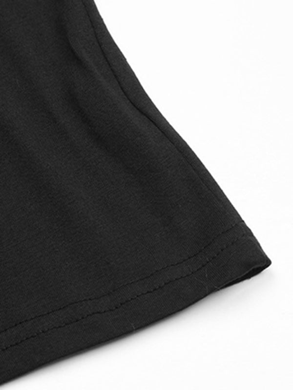 Top vintage perlé à manches longues pull en tricot noir 