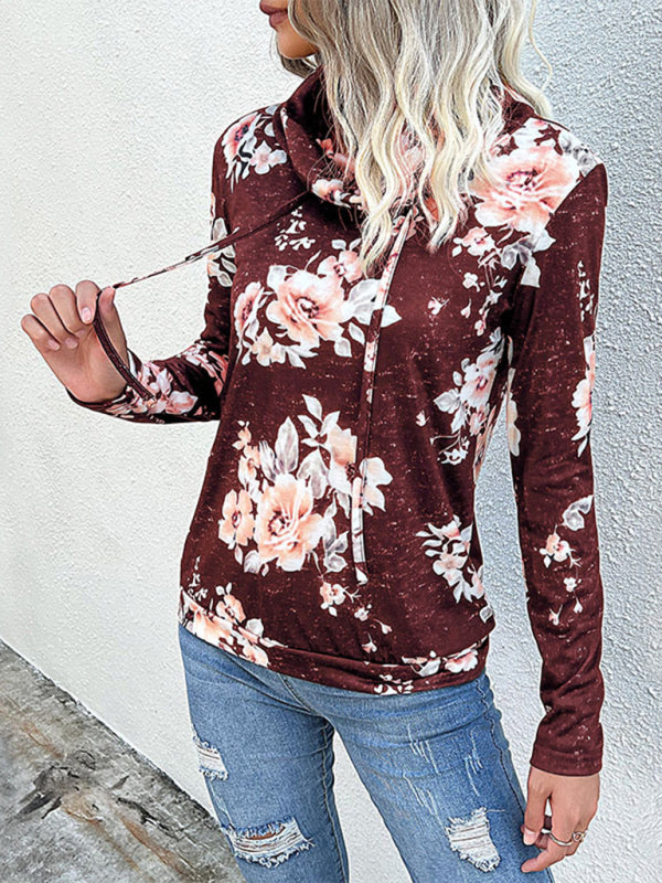 New Ladies Long Sleeve Floral Print Sweatshirt