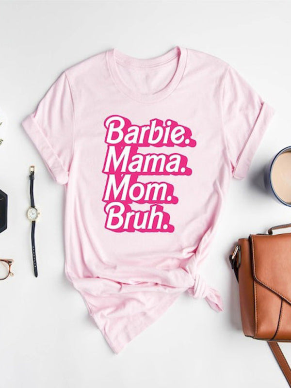 Barbie print letter print sports casual women&