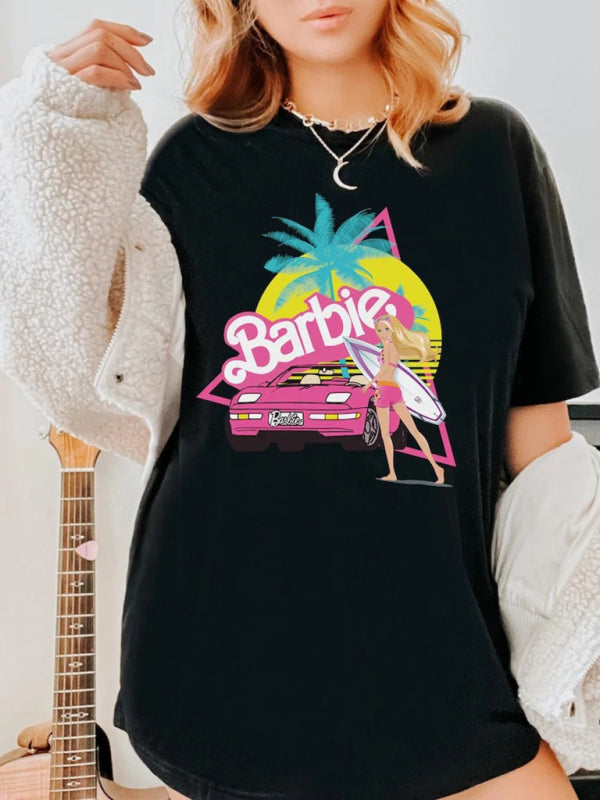 Barbie print letter print sports casual women&