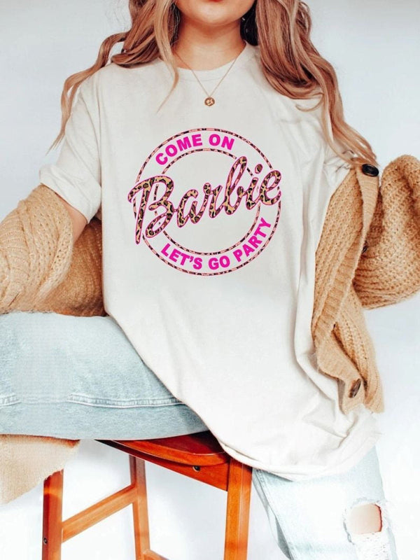 Barbie print letter print sports casual women&