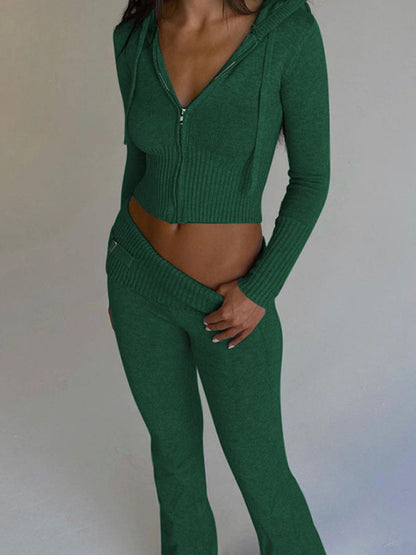 Knitted hooded set women&