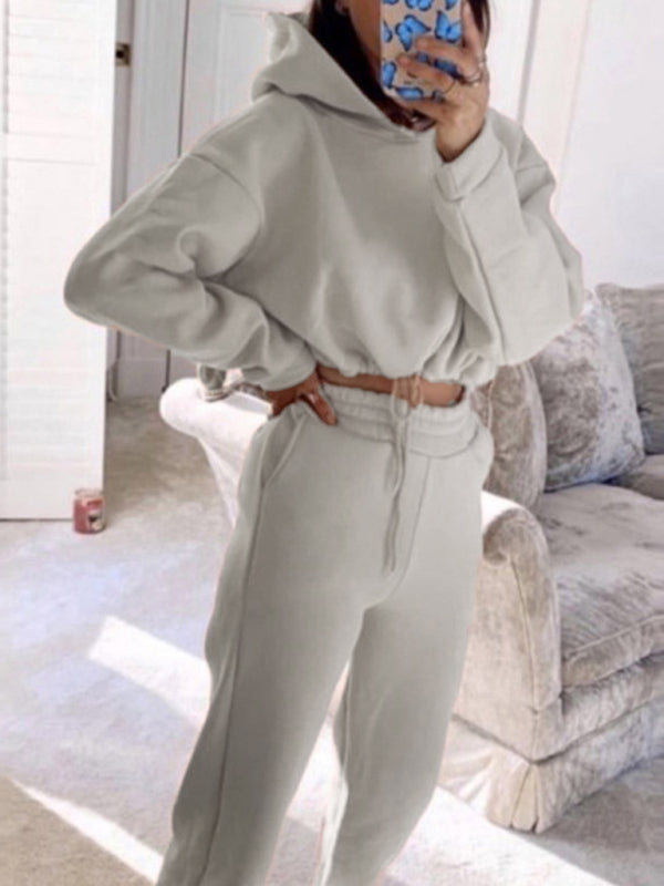 Damenmode Langarm Pullover Hose lässig zweiteiliges Set 